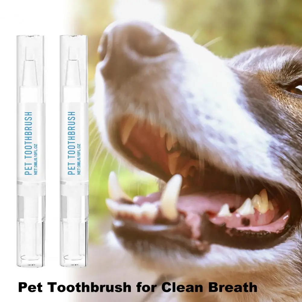 Pet Toothbrush for Clean Breath Soft Brush Head for Pet Dental Care Pet Toothbrush Pen for Dogs Cats Natural Plant Teeth