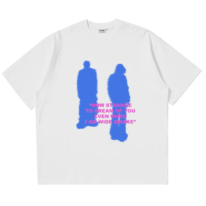 Women T-Shirt Shadow Graphic Men Tops Harajuku Summer Streetwear Korean Fashion Vintage Short Sleeve Tee Y2k Women Clothing
