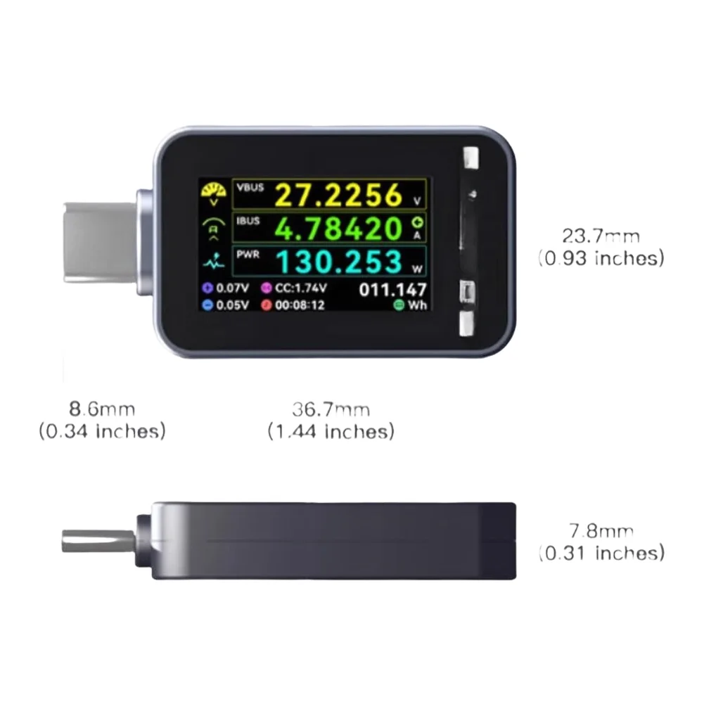 

Charging Current Tester 240W Power Detection Instrument with Voltage Display USB C Compatible Real Time Monitoring Tool