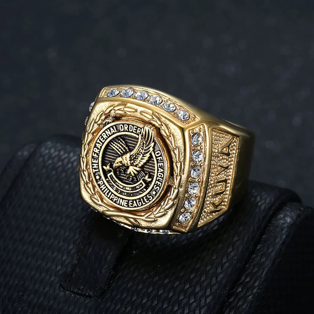 Fashion Vintage Stainless Steel Eagle Rings For Men Women Punk Hip Hop Luxury Zircon Animal Ring Fashion Jewelry Dropshipping