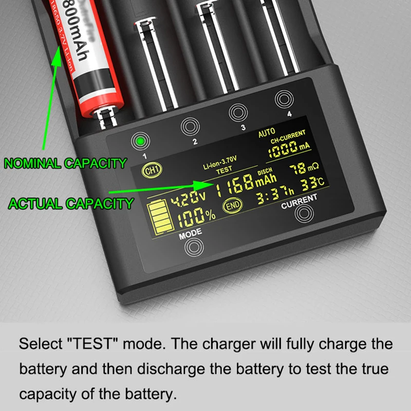 Liitokala Lii-500 lii-600 LCD Battery Charger, Charging 18650 3.7V 18350 18500 16340 25500 14500 26650 1.2V AA AAA NiMH Battery