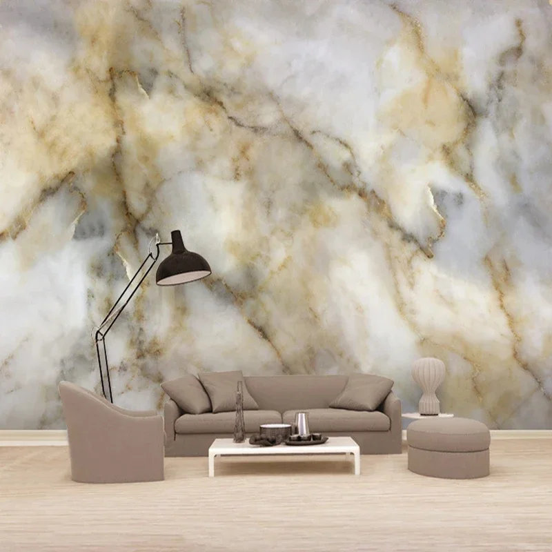 Custom 3D Mural Wallpaper Modern European Style Marble Pattern TV Background Photo Wall Paper Living Room Restaurant Home Decor