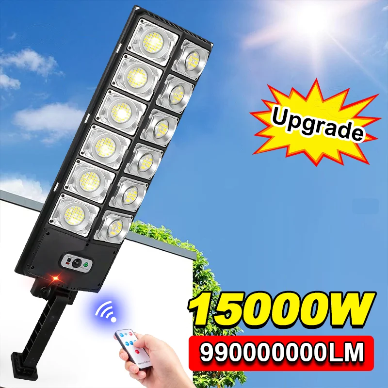 

Мощный уличный светодиодный светильник на солнечной батарее 99000000LM 15000W/8000W с датчиком движения, для сада и улицы
