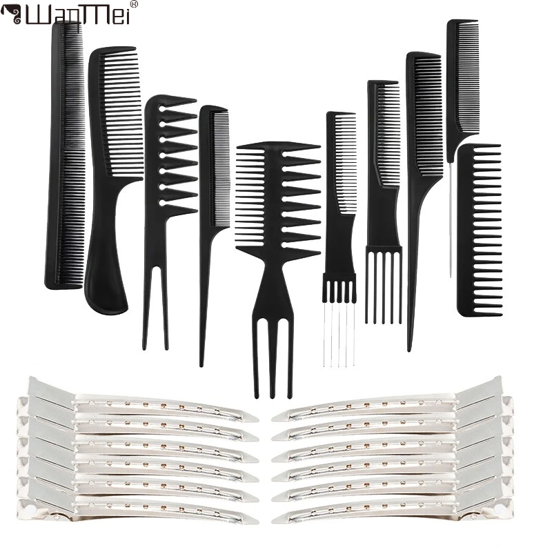 Professional Barber Hairdressing Tool Set  Anti-static Multifunction Combs No Crease Hair Clips for Salon Hairstyling Detangling
