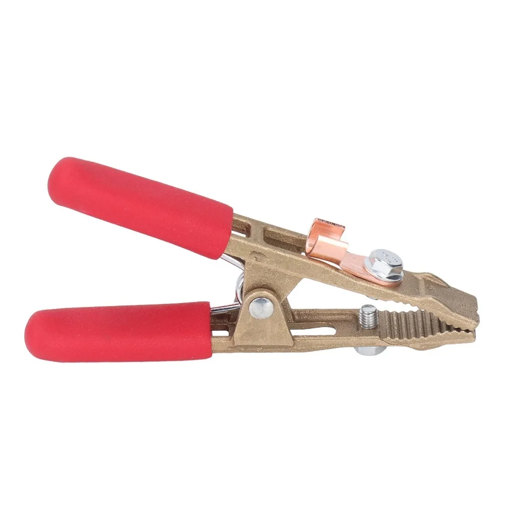 Brass Grounding Work Clamp 260A Current Rating Red Earth Wire Clamp Good Electrical Conductivity Welding Ground Clamp