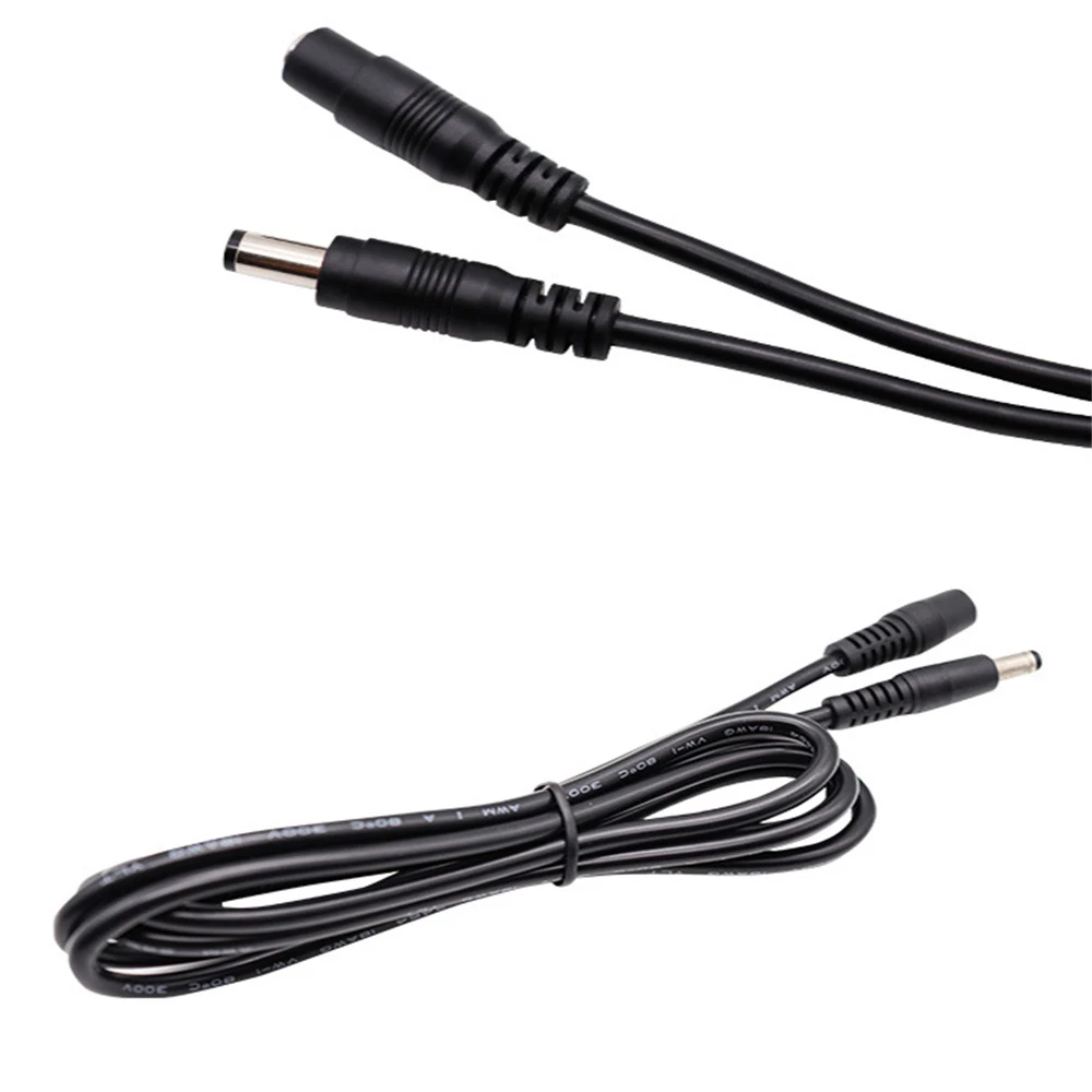 Cable de extensión de 12 V y 2a, alimentación de 1M y 5M, enchufe de CC de 5,5mm x 2,1mm para cámara CCTV, sistema NVR, Cable de extensión de 12 voltios