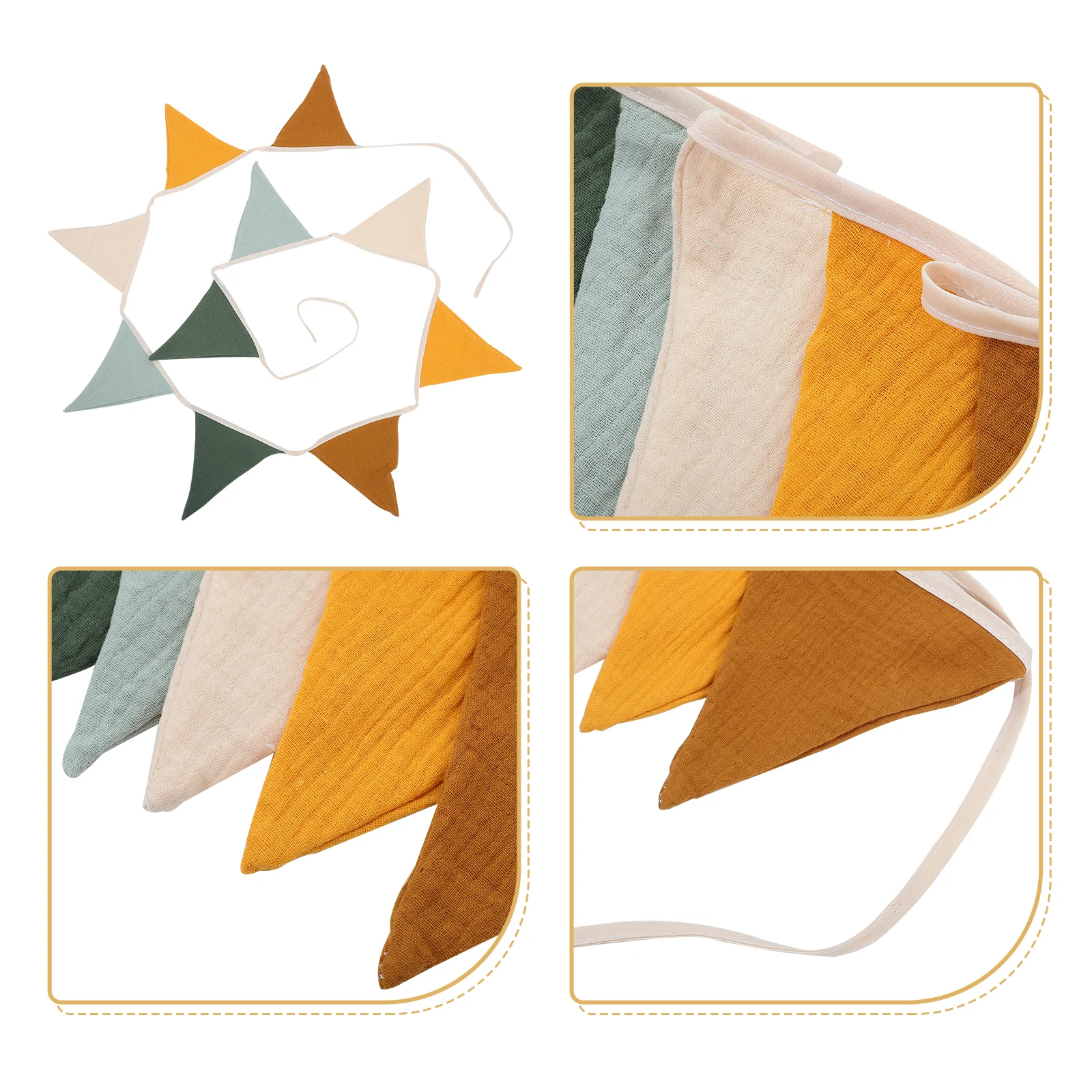 

1 Set Birthday Bunting Colorful Cotton Party Garland Triangle Flags Banner Decorative Hanging Wedding Carnival Festival Shower