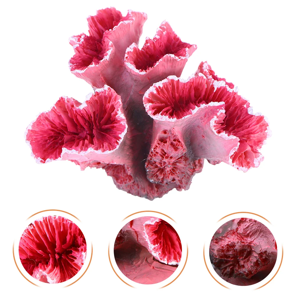 

2 Pcs Aquarium Landscaping Decor Coral Ornament Fish Tank False Scenery Lifelike Adornment Fake Resin Design