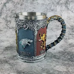 Medieval Dragon Skull Beer  Mugs Stainless Steel Resin Thrones Cups Song of Ice and Fire Vikong Beer Mug  Medieval Wine Cups