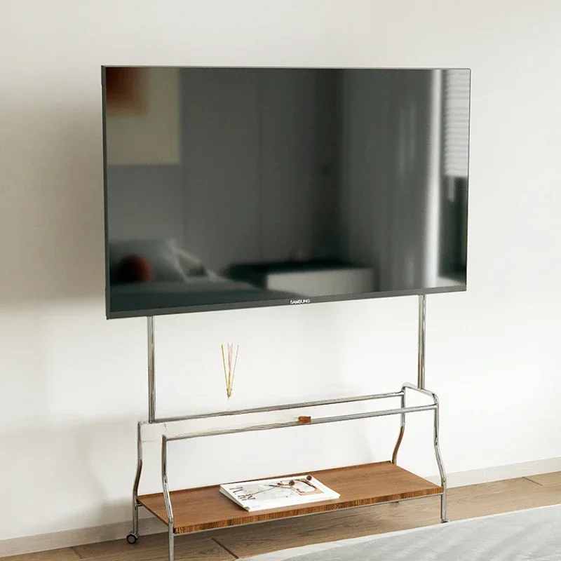 

TV stand Movable all-in-one machine Floor-to-ceiling retro monitor hanger Cart with wheels TV stand