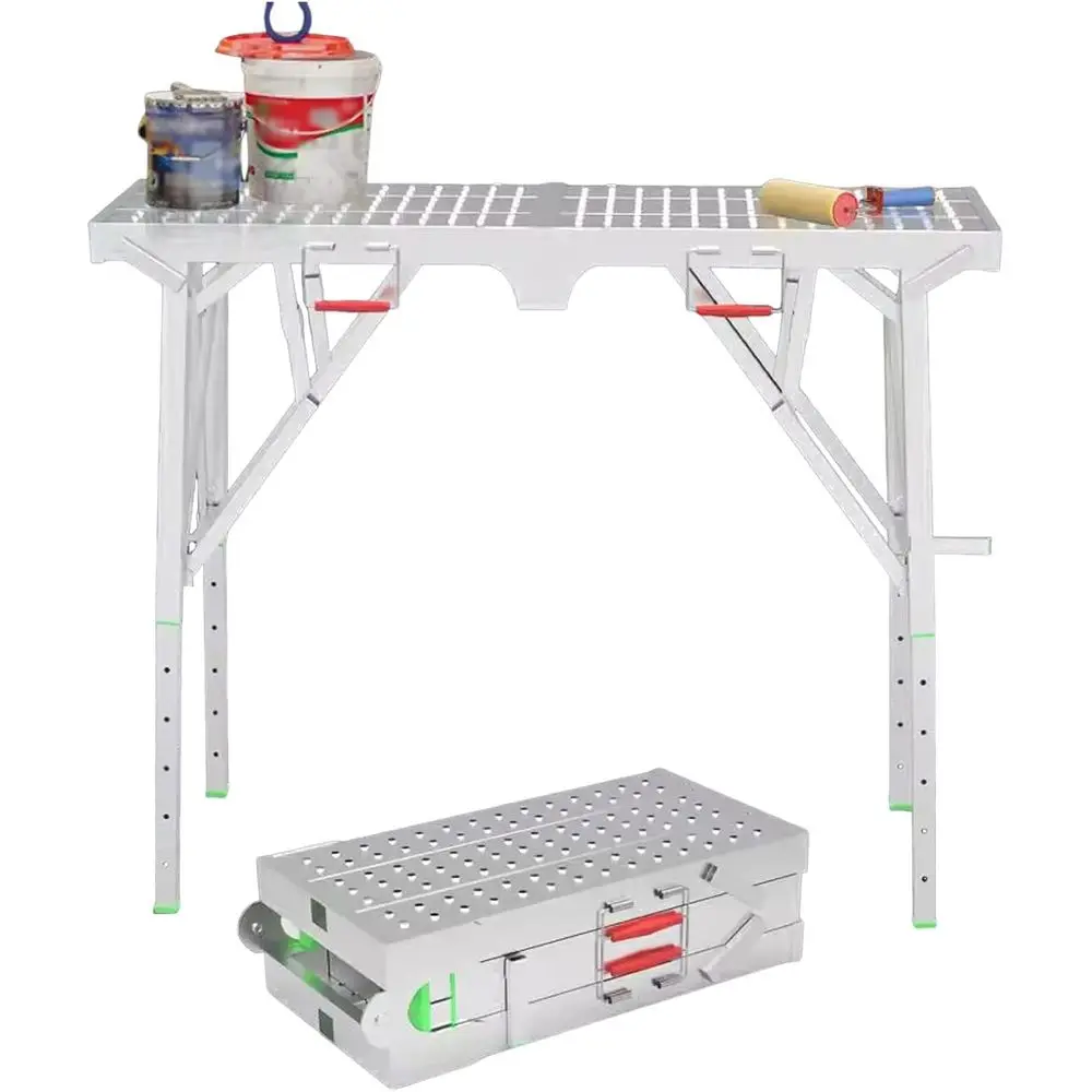 Adjustable Height Metal Scaffold Ladder for Industrial and Construction Use