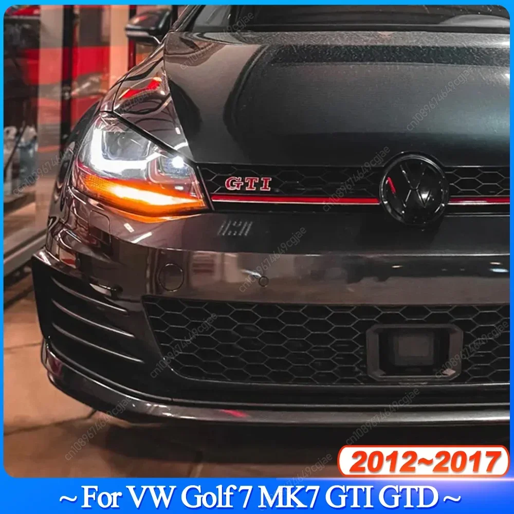 For VW Golf 7 MK7 GTI GTD 2012-2017 Front Bumper Side Air Vent Trim Fog Light Intake Frame Grille Splitter Spoiler Lip Canard