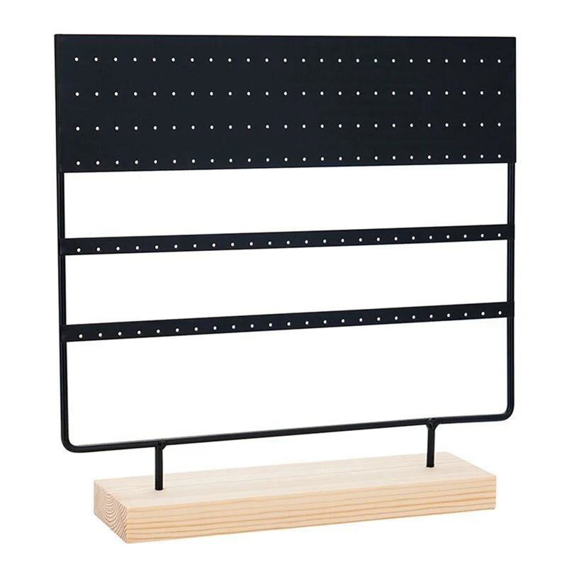 1 PCS Earring Holder Earring Organizer Stand 6-Layer 144 Holes With Wooden Tray For Hanging Earrings