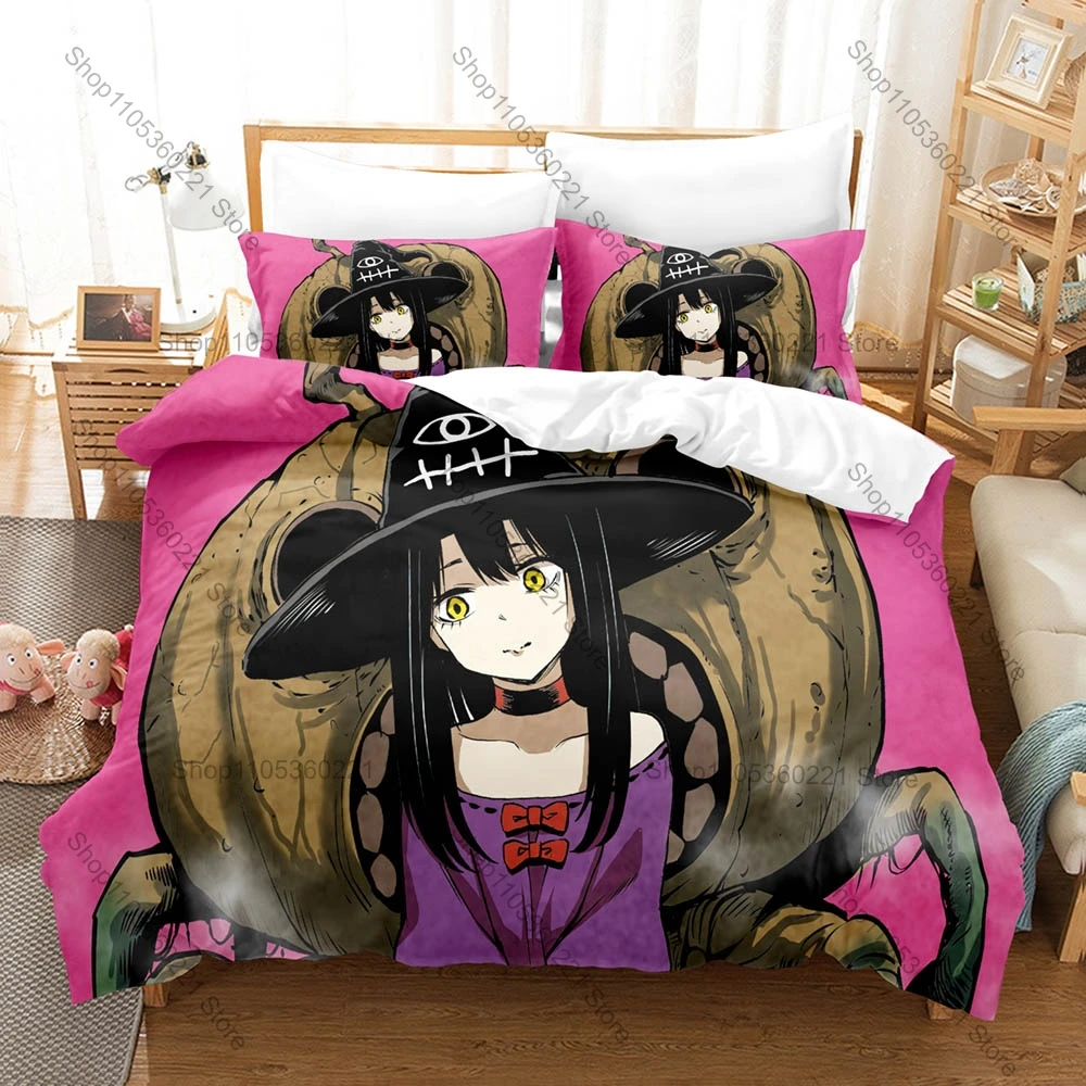 Mieruko chan Eye Duvet Cover + 2 Pillowcases Minimal Creepy Eye Line Art Washable Polyester Bed Linen Horror Comedy Bedding Set