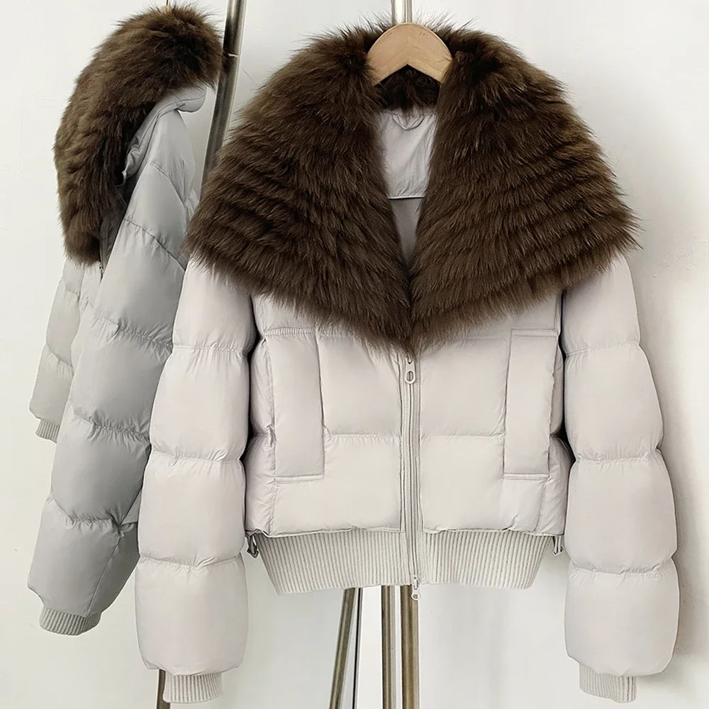 OFTBUY New Winter Clothing Female Duck Down Jacket Women Natural Fur Coat Short Warm Fashion Casual Fur Collar Puffer Outerwear