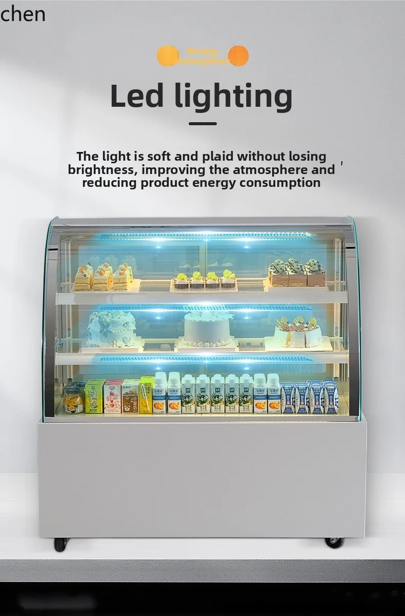 Vetrina refrigerata per torte LXC, congelatore raffreddato ad aria, deli, dessert, negozio di frutta, negozio di tè al latte, armadietto per la conservazione della freschezza