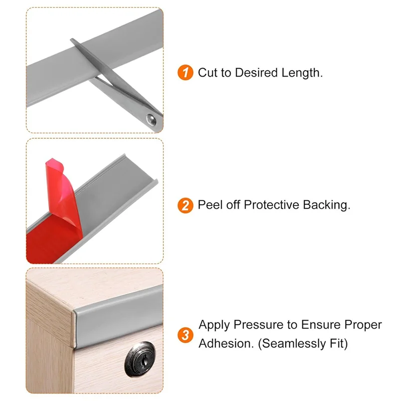 ABSE-5M Flexible U-Shape Edge  Banding Furniture Edge Strip Self Adhesive Edging Trim Edge Protector For Countertop Cabinets