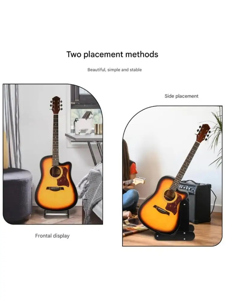 

652F Простая сборка деревянная подставка для гитары Легкий вес держатель струнных инструментов Портативная нескользящая стойка