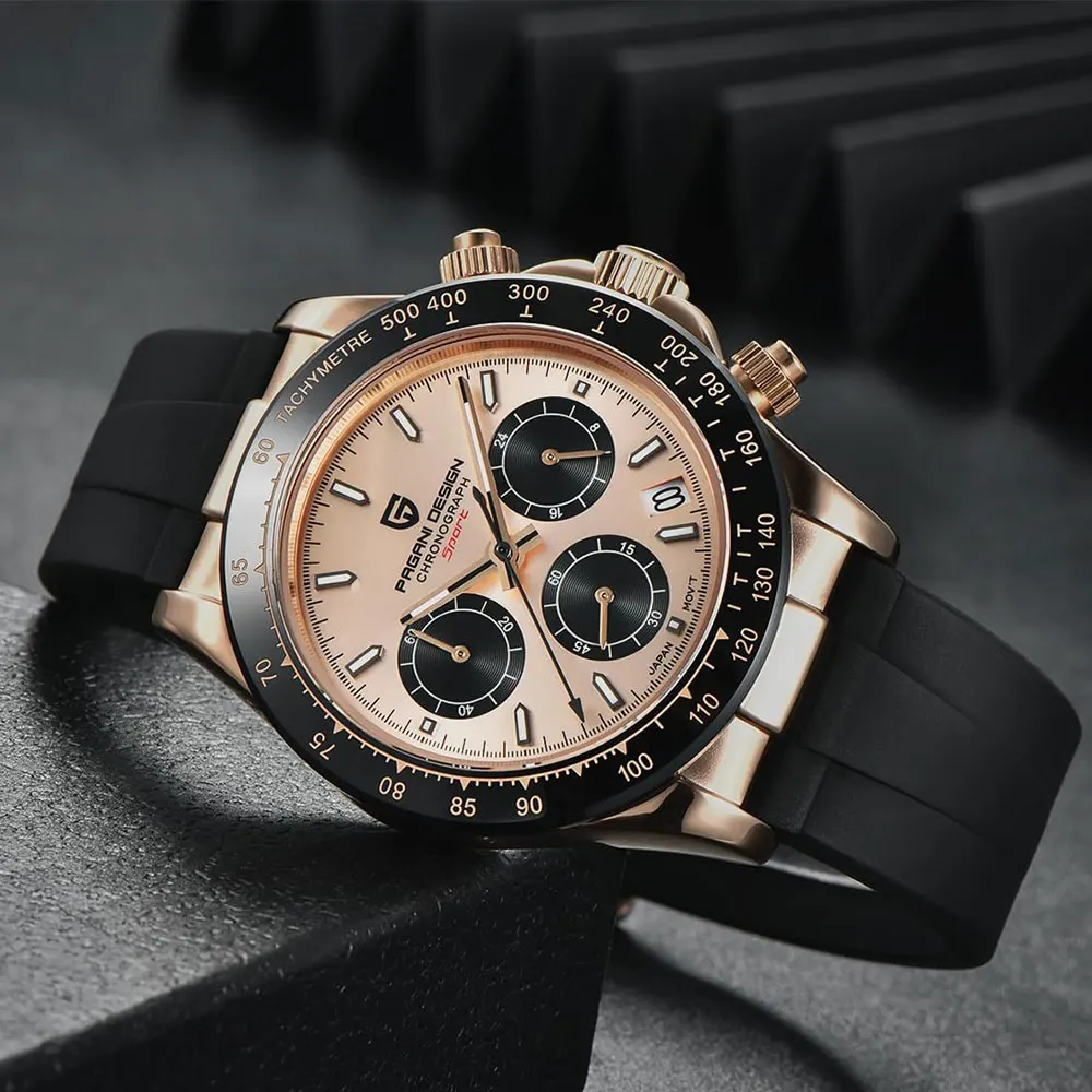 VK63 Men Watch PAGANI DESIGN 40mm Quartz Watch Top Brand Chronograph 100M Waterproof Watches Man Classic Luxury Wristwatch Gift