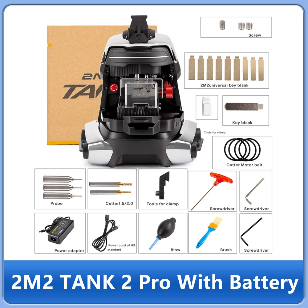 

Станок для нарезки ключей с ЧПУ TANK 2 Pro (TANK II Pro) с батареей, для изготовления ключей для дома, Mul-T-lock, димпловых и многозапорных ключей
