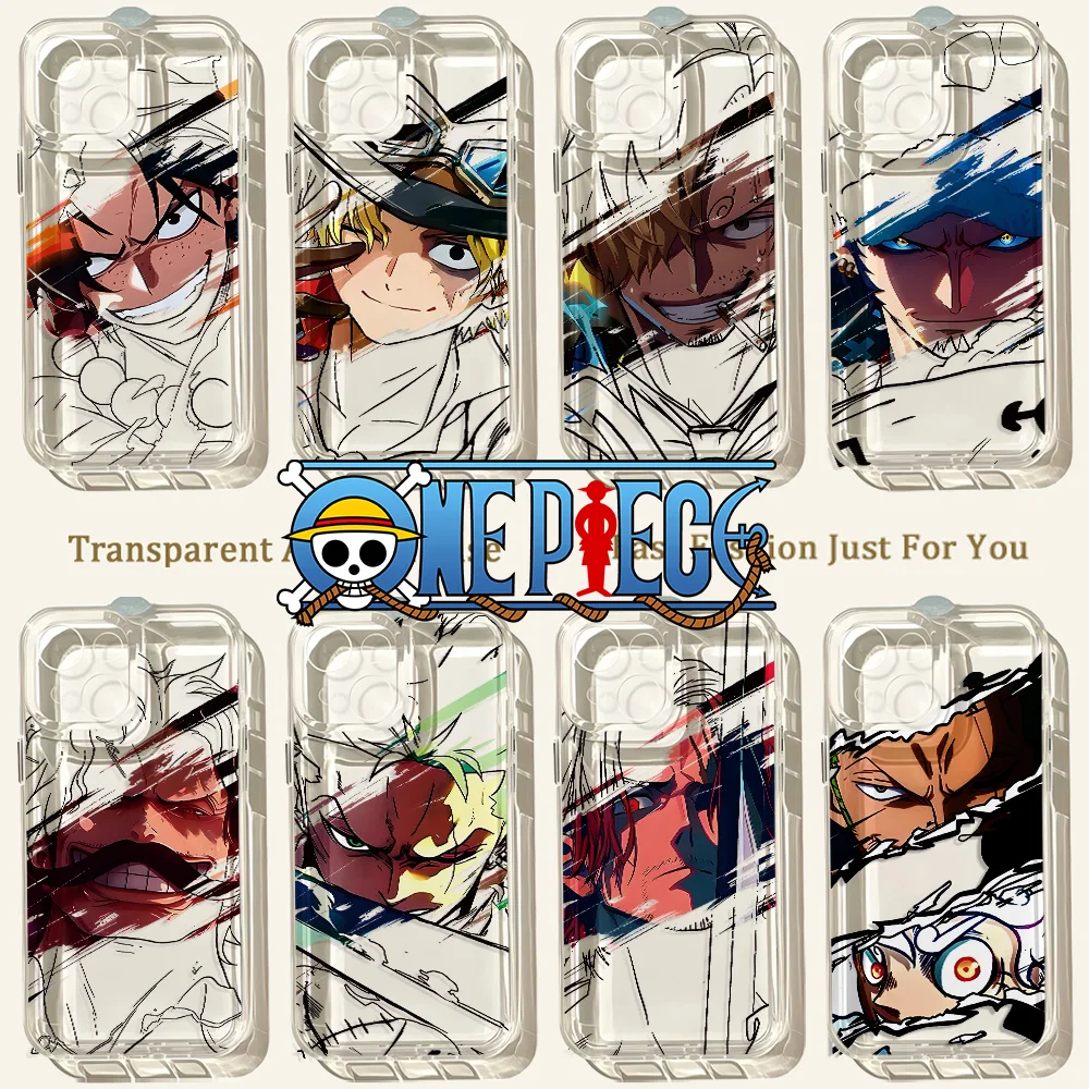 Горячая новинка: Чехол для телефона с аниме-дизайном One Piece для iPhone 17e, 17, 16, 16e, 15, 14, 13, 12, 11 Mini, Pro, Max, X, XR, XS Max, Air, Plus – Прозрачная задняя крышка