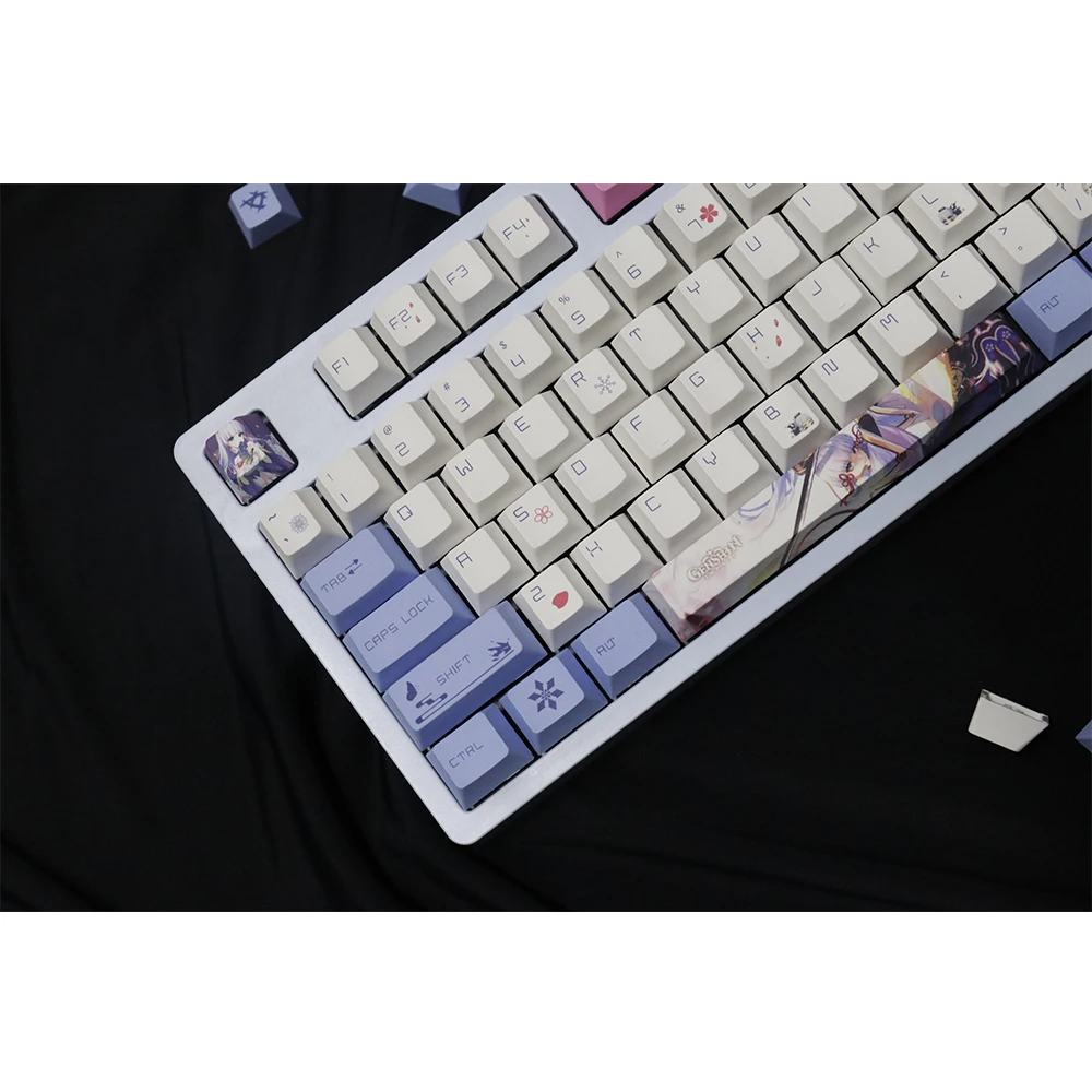 Genshin Impact Keycap Beauty Barbara Gunnhildr Kamisato Ayaka Keycaps Mechanical Keyboard Accessories Cosplay Gifts