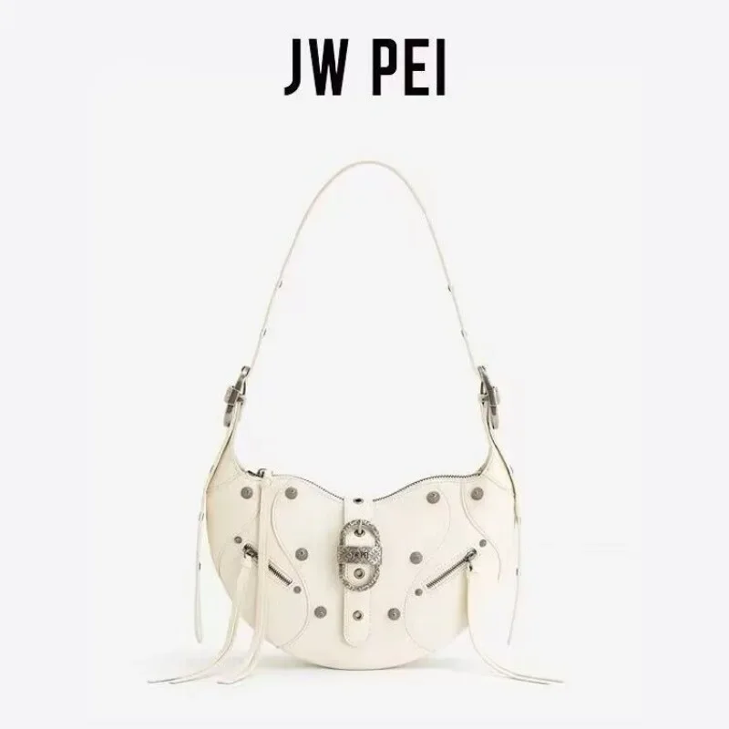 Jw pei chifre de vaca 2023 nova moda feminina motocicleta axilas saco avançado deslocamento ombro único crossbody saco marca moda