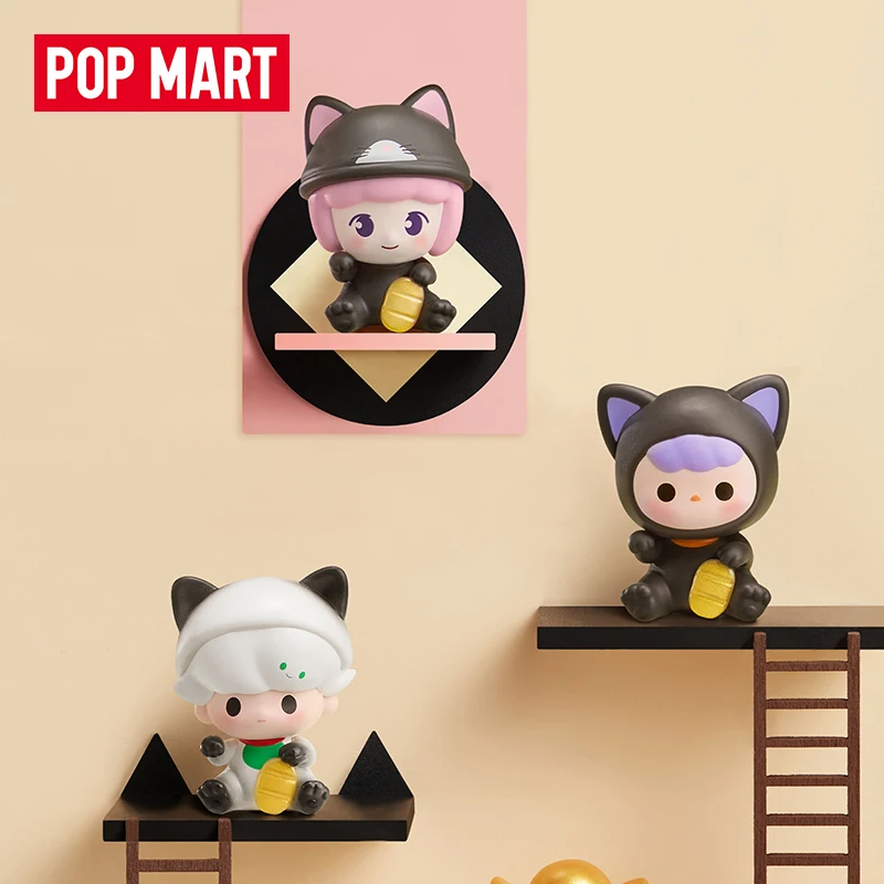 Popmart-Caixa cega da série Popbean Lucky Cat, caixa misteriosa, boneca de brinquedo, bolsa de adivinhação, figura anime fofa, ornamentos, coleção de presentes