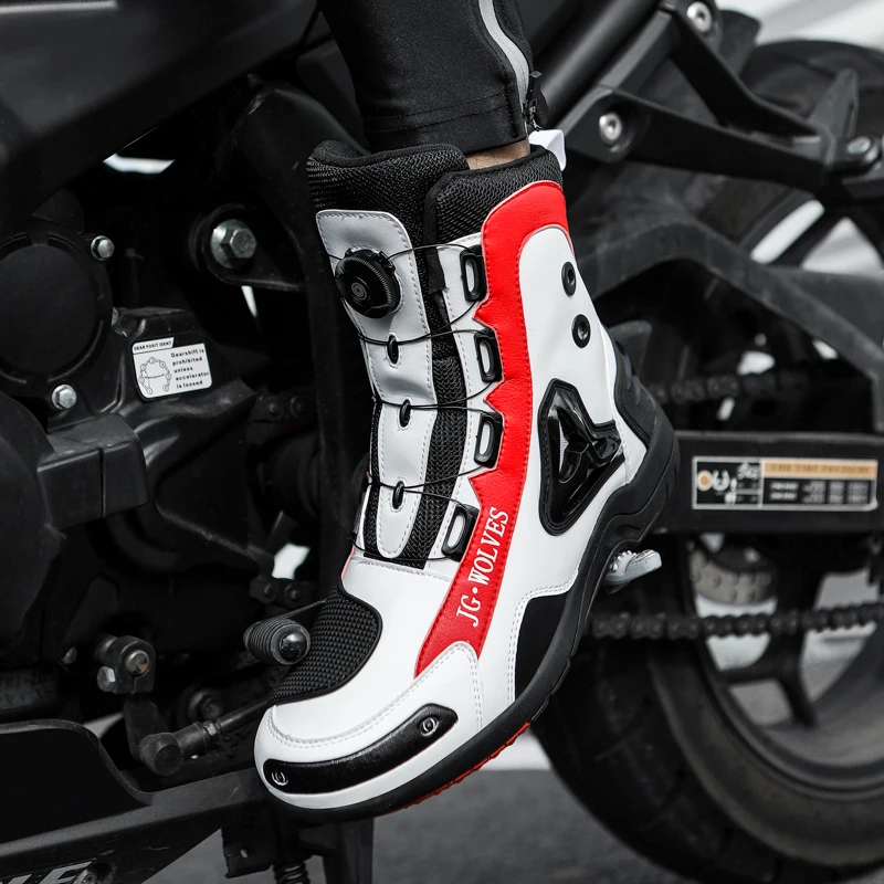 

Motorcycle protective riding boots men's four season fashion high top anti slip off-road wear-resistant breathable cycling boots