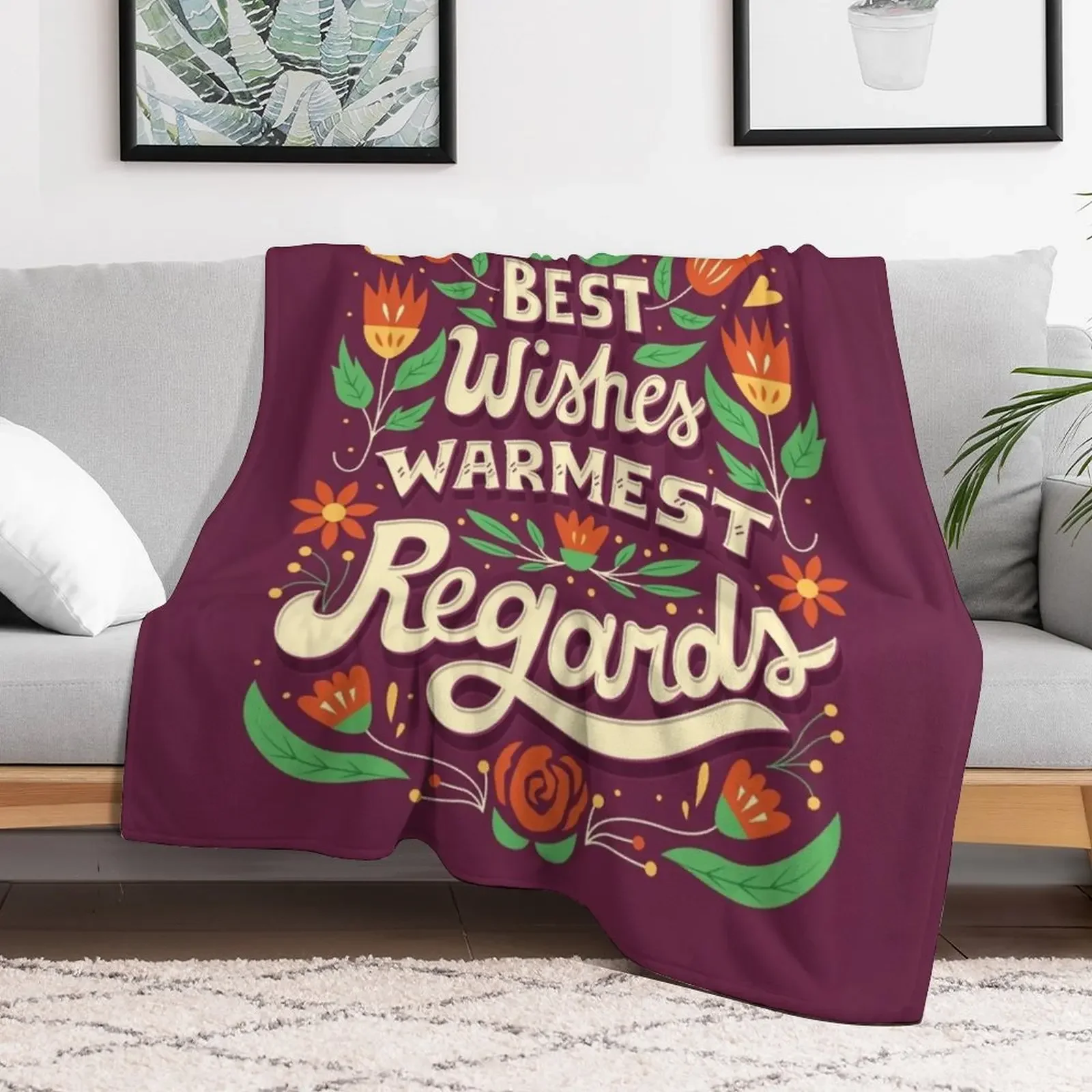 Best Wishes, Warmest Regards Throw Blanket funny gift Weighted Blankets