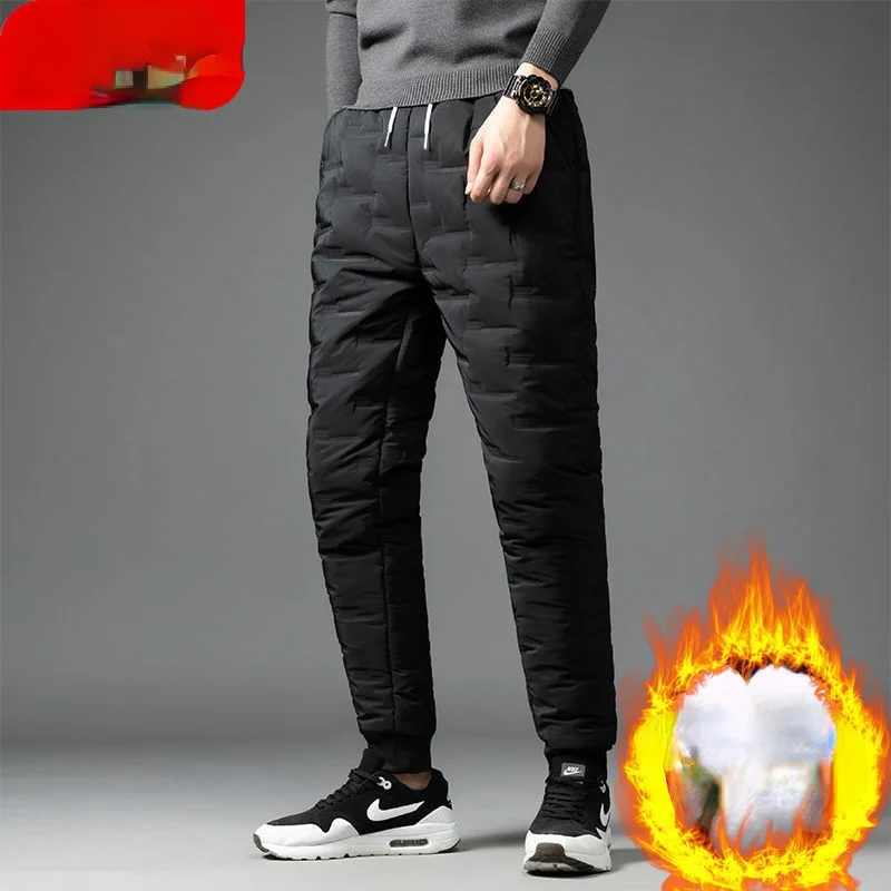 Tactical Winter Men's 90% White Duck Down Pants High Quality Slim Straight Snow Pants Warm Down Padded Trousers Male Clothing