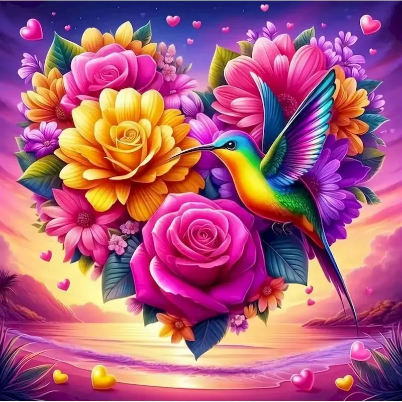 

GATYZTORY Birds Diamond Mosaic Animal Painting Bird Full Square Round Kit Flower Paintings For Interior Bedroom Decoration