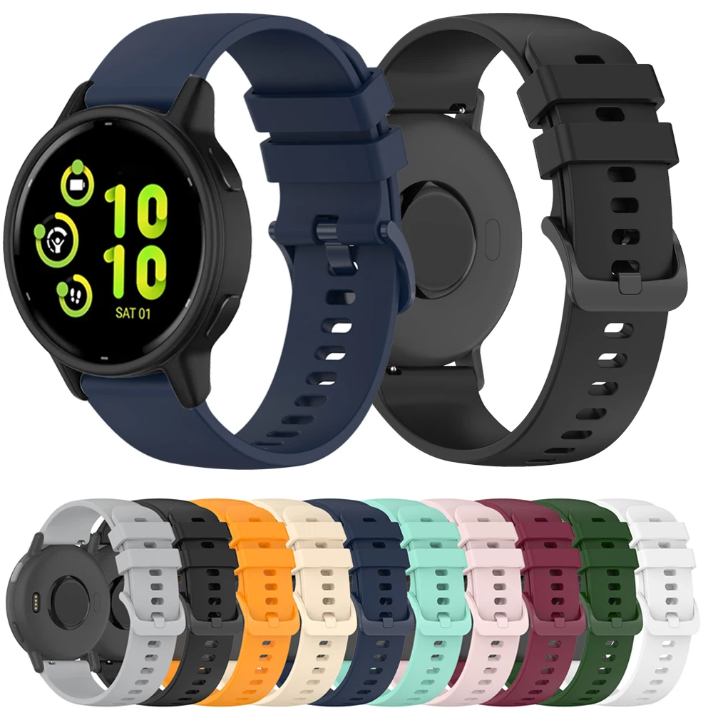 

For Garmin Venu SQ 2 Watch Band 20MM Silicone Strap For Garmin Vivoactive 3 5/Venu 2 Plus/Forerunner 245 645 55 158 Bracelet