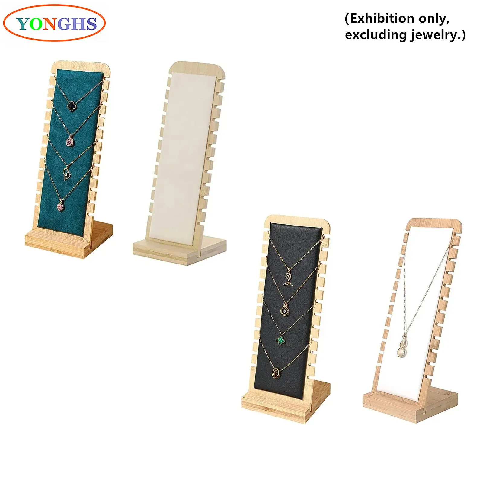 

Solid Bamboo Wood Jewelry Display Board Stand Necklace Showcase Holder Pendant Long Chain Necklaces Handing Organizer Holder