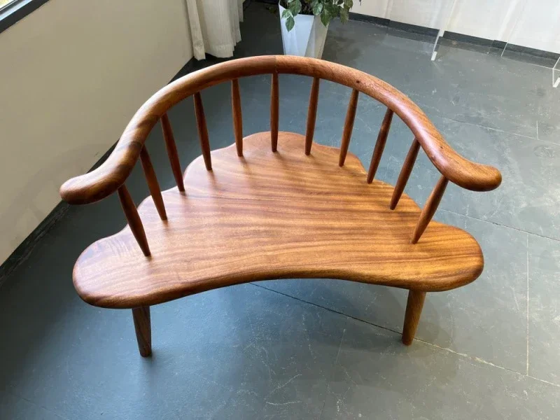South American walnut solid wood, queen chair, living room balcony log tea table and chairs, modern simplicity