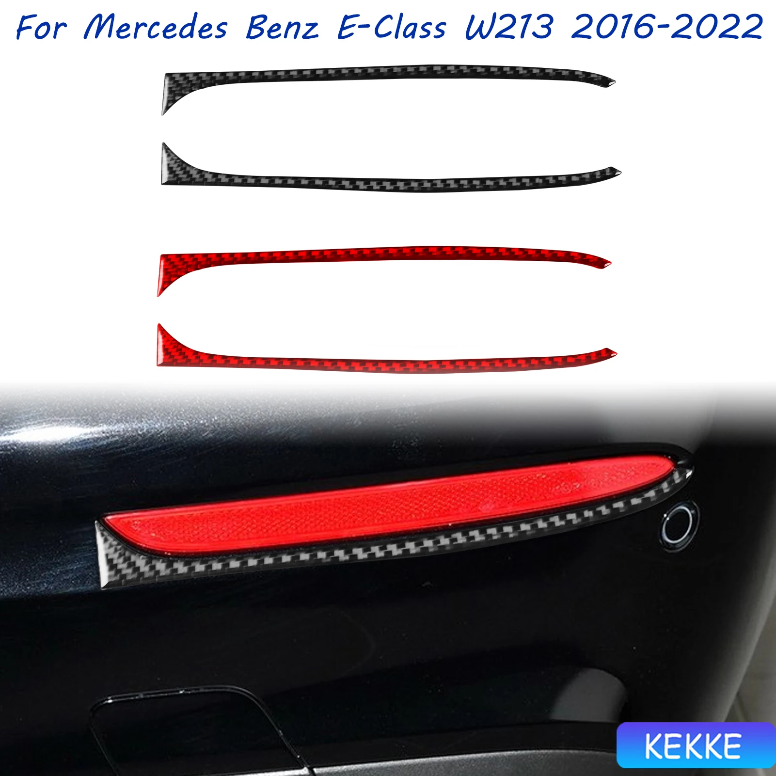 

For Mercedes Benz E-Class W213 2016-2022 Rear Lighting Trim Strip Real Carbon Fiber Sticker Car Interior Accessories