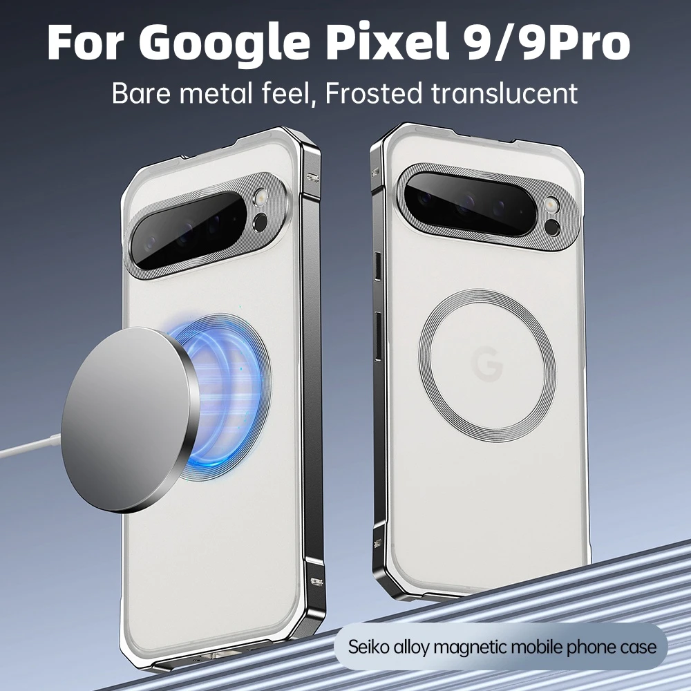 

Aluminium Alloy Magnetic Case For Google Pixel 9 Pro 8 metal Wireless Charger Cover Anti-knock Cases For Pixel 8 Pro XL Pixel9