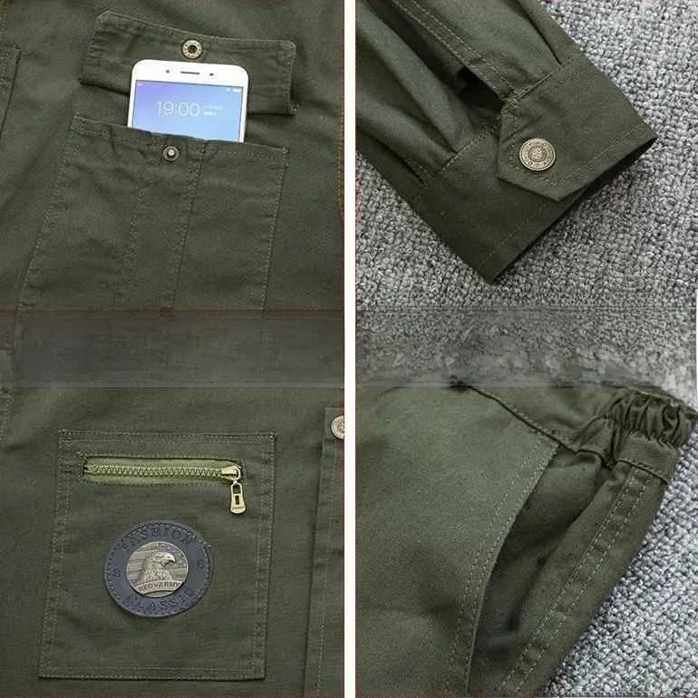 Jaqueta de Trabalho Masculina em Algodão Puro Thiened, Manga Longa, Anti-Queimaduras, Resistente ao Desgaste, Roupas de Proteção Laboral