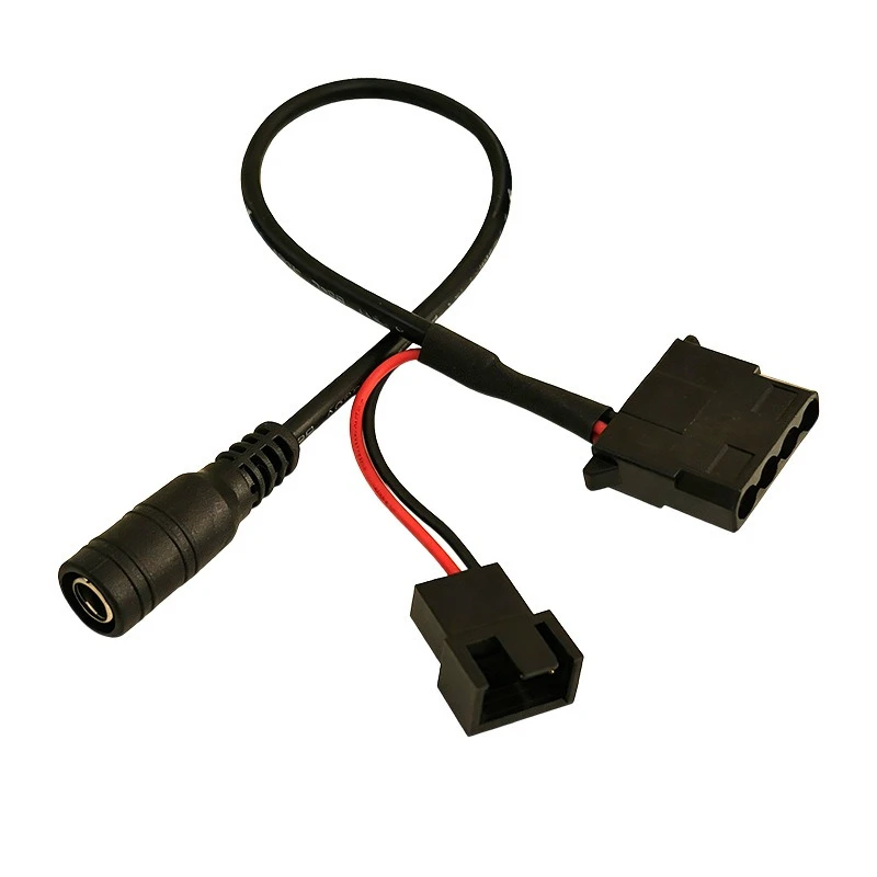 5Pcs DC 5521 to 4Pin Molex 1 to 2 Splitter Cable, 12V Power Cord for PC Case Cooling Fan