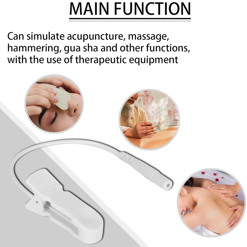 2PCS Ear Pain Relief Clip Tens 2.0mm Pin Breast Nipple Electrode Lead Wire Connecting Cable Sleeping Aids for Massagers Earclips