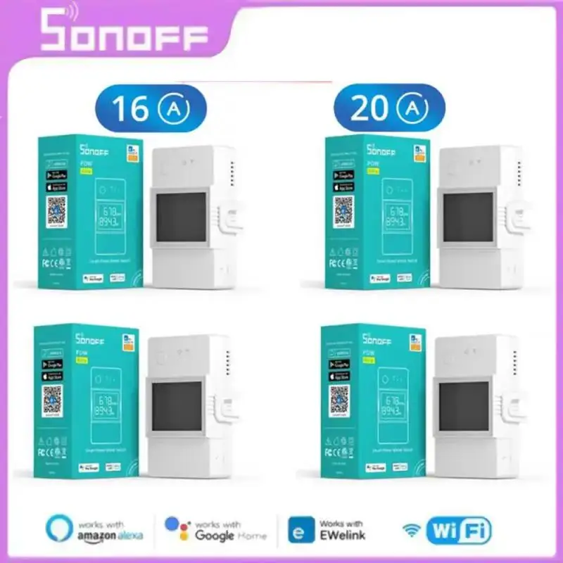 

Выключатель SONOFF POW Elite, 16 А/20 А, Wi-Fi, смарт-дом, ЖК-экран, работает с приложением Alexa Google Home EWeLink