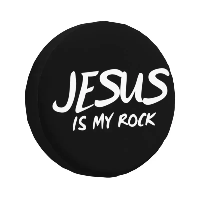 Jesus Is My Rock Tire Cover 4WD 4x4 RV Christian Christ Spare Wheel Protector for Toyota Land Cruiser Prado 14