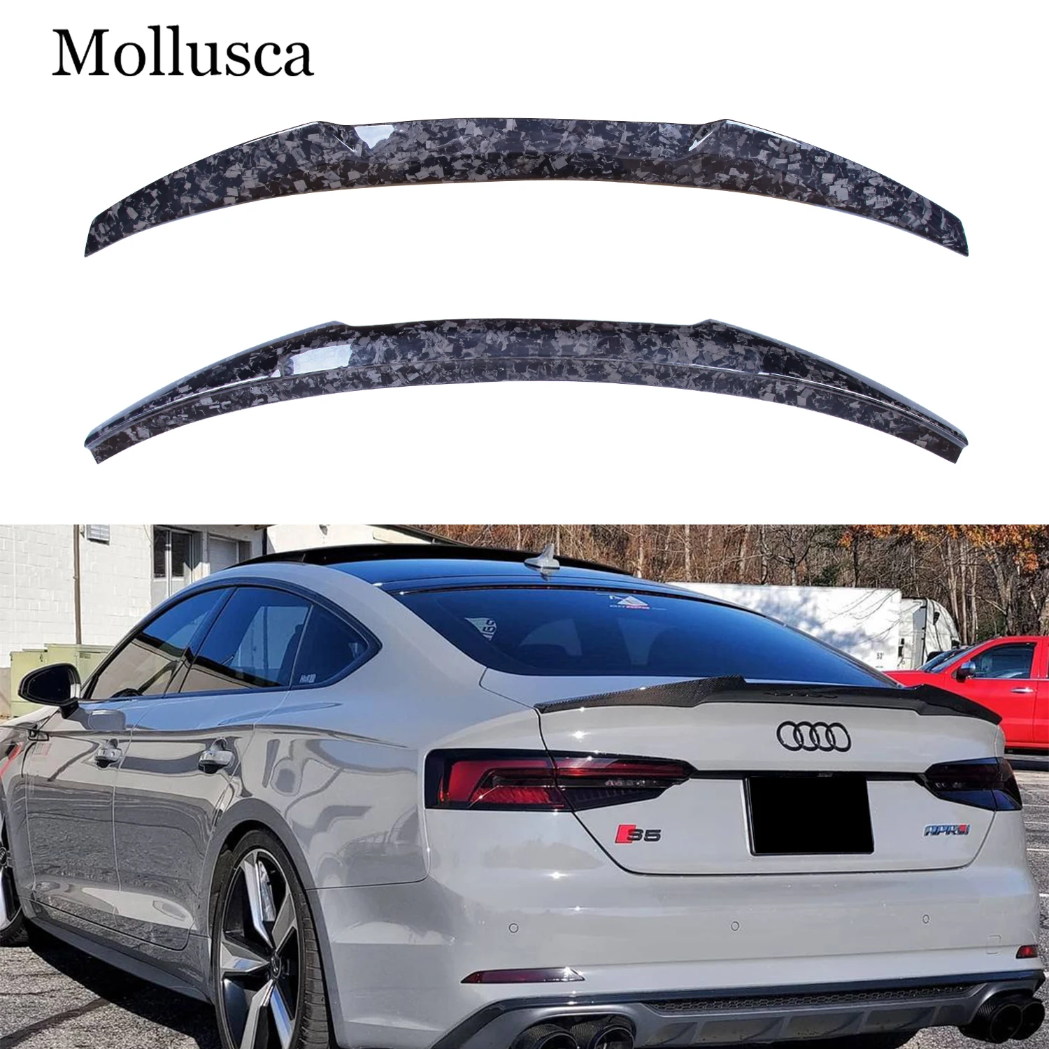 

For AUDI A5 S5 RS5 B9 4Door Sportback M4 Style Forged Carbon fiber Rear Spoiler Trunk Wing 2016-2025