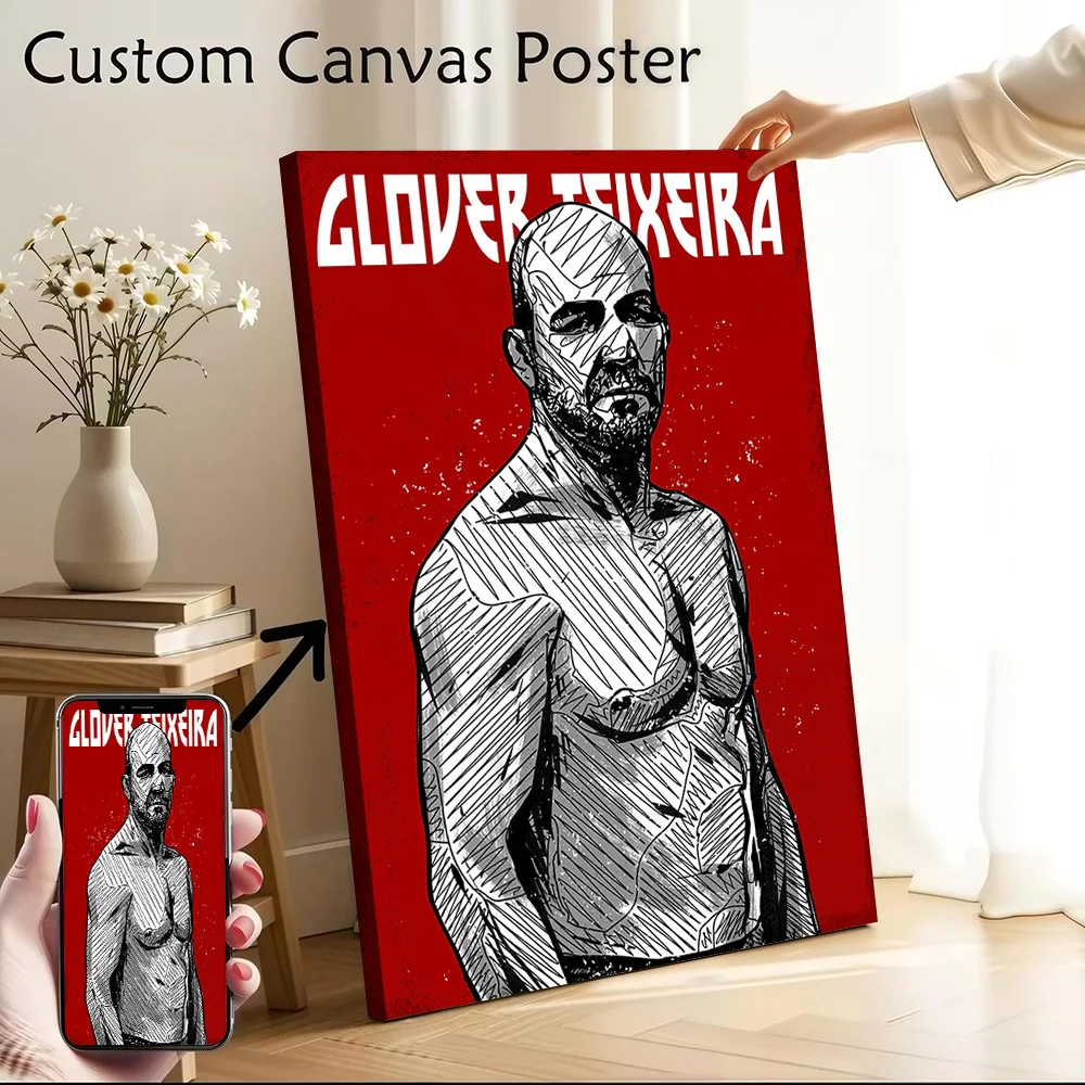 Glover Teixeira 2 Canvas Poster Customizable Pictures Wall Art Canvas Painting for Specialty and Themed Home Decor Wand Deko
