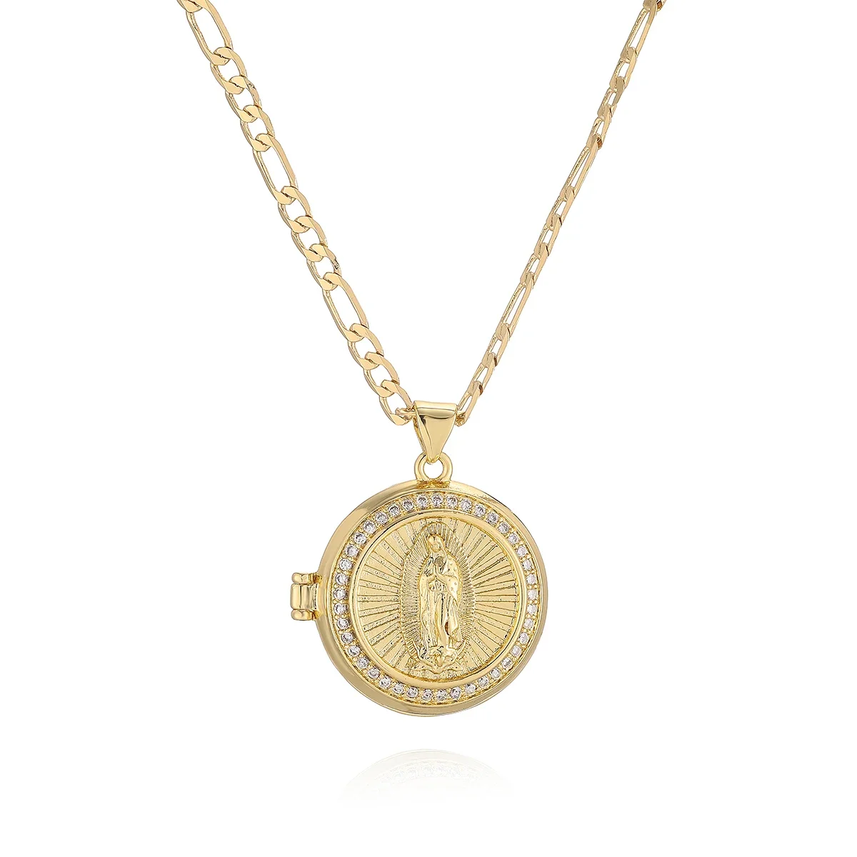 Unique Design Virgin Mary Openable Photo Folder Pendant Necklaces For Women