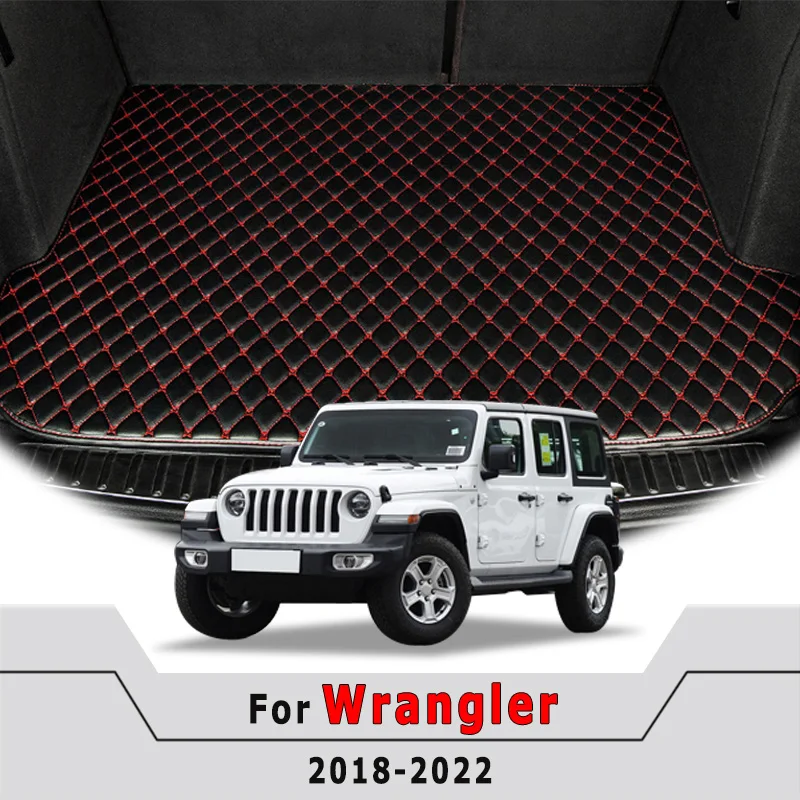 Car Trunk Mats For Jeep Wrangler 2022 2021 2020 2019 2018 (4 Doors) Replacement Vehicle Cargo Liner Carpets Interior Accessories