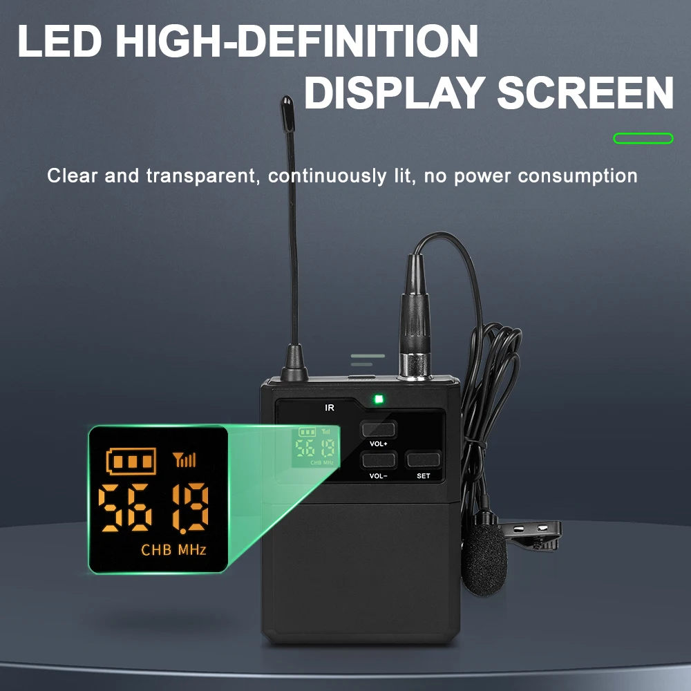 2400 Portable UHF Wireless Head Mic Headset Microphone 4 Channel Wireless Microphone System