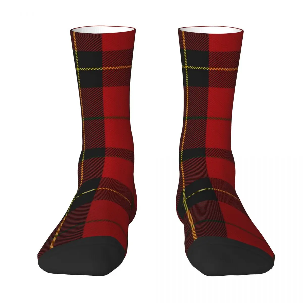 Scottish Tartan Clan Scotland Tartan Plaid Red Unisex Winter Socks Windproof Happy Socks Street Style Crazy Sock