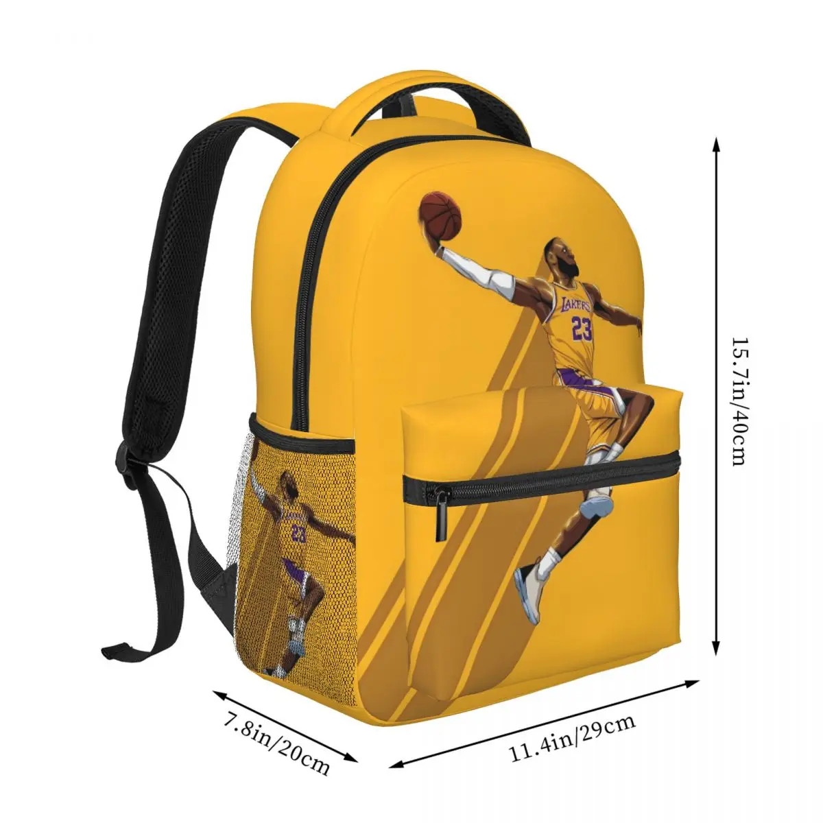 LeBron-James Student School Bookbag Canvas Daypack Elementary High College Travel Bags 16in