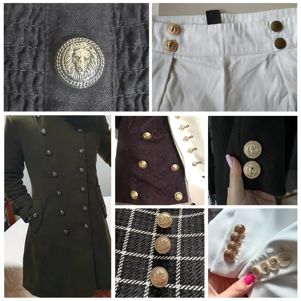 5 قطعة زر معدني مجوف أسود فضي الذهب أزرار زر الزخرفية المستديرة للملابس الخياطة اكسسوارات Crafts بها بنفسك الحرف 14-27 مللي متر #6